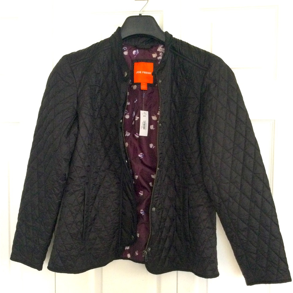 Joe Fresh Black Quilted Jacket NWT